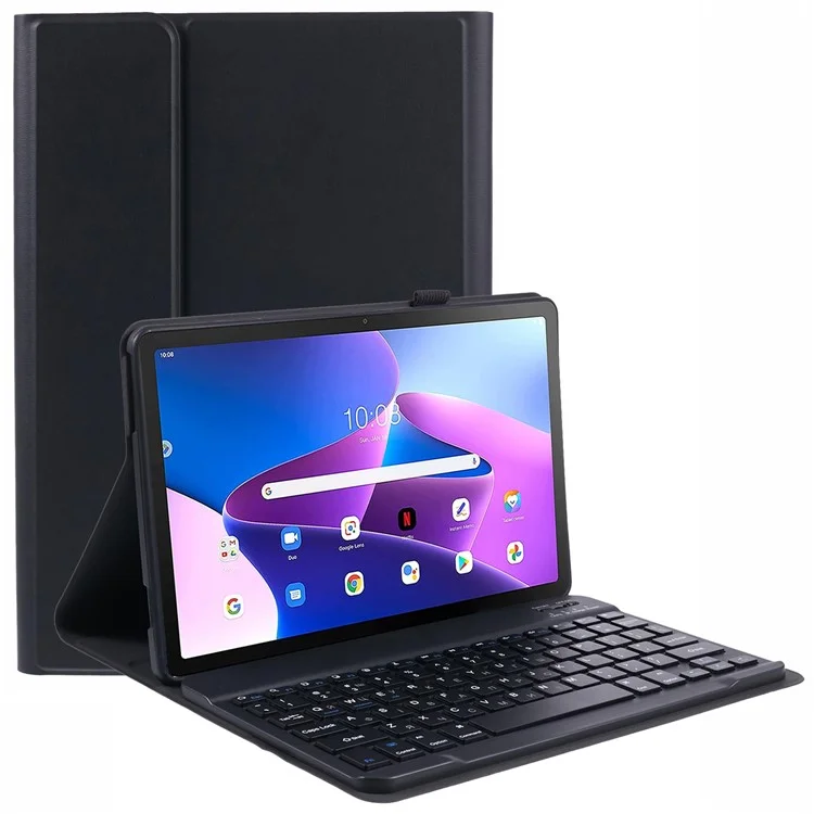 Für Lenovo Tab M10 Plus (3. Generation) TB-125 / TB-128 PU-Leder Tablet-Ständergehäuse mit Bluetooth-Tastatur, Englisch + Ukrainisch Tastatur