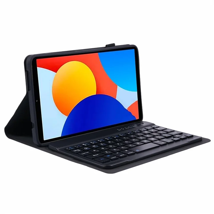 Für Xiaomi Redmi Pad SE 4G 8,7 Zoll PU-Leder Tablet-Ständer-Hülle mit Bluetooth-Tastatur, Englisch + Ukrainisch Tastatur