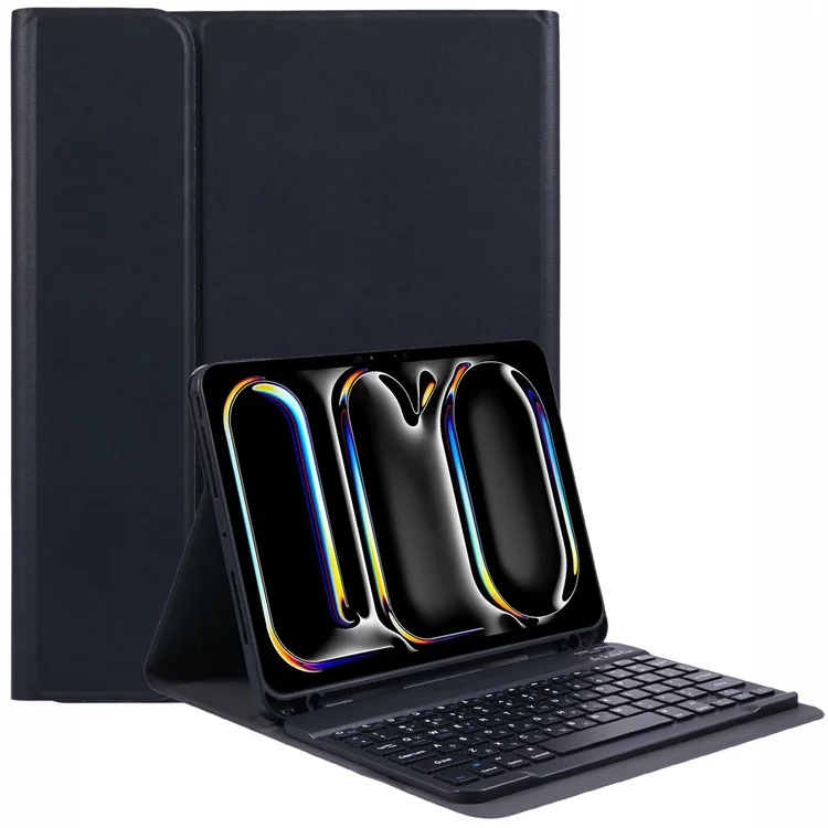 Für iPad Pro 11 (2024) PU-Leder Tablet-Ständer-Hülle mit Bluetooth-Tastatur, Englisch + Ukrainisch Tastatur