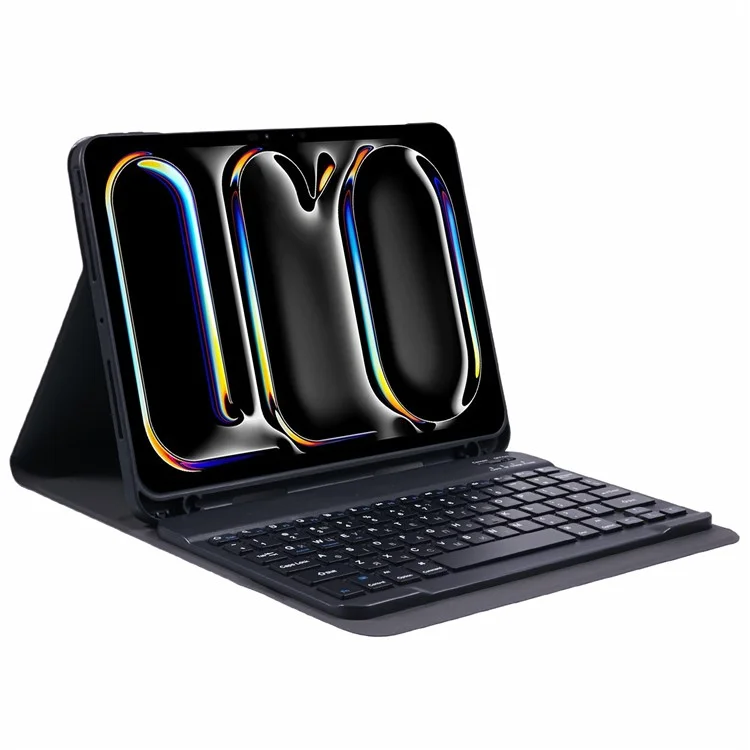 Für iPad Pro 11 (2024) PU-Leder Tablet-Ständer-Hülle mit Bluetooth-Tastatur, Englisch + Ukrainisch Tastatur