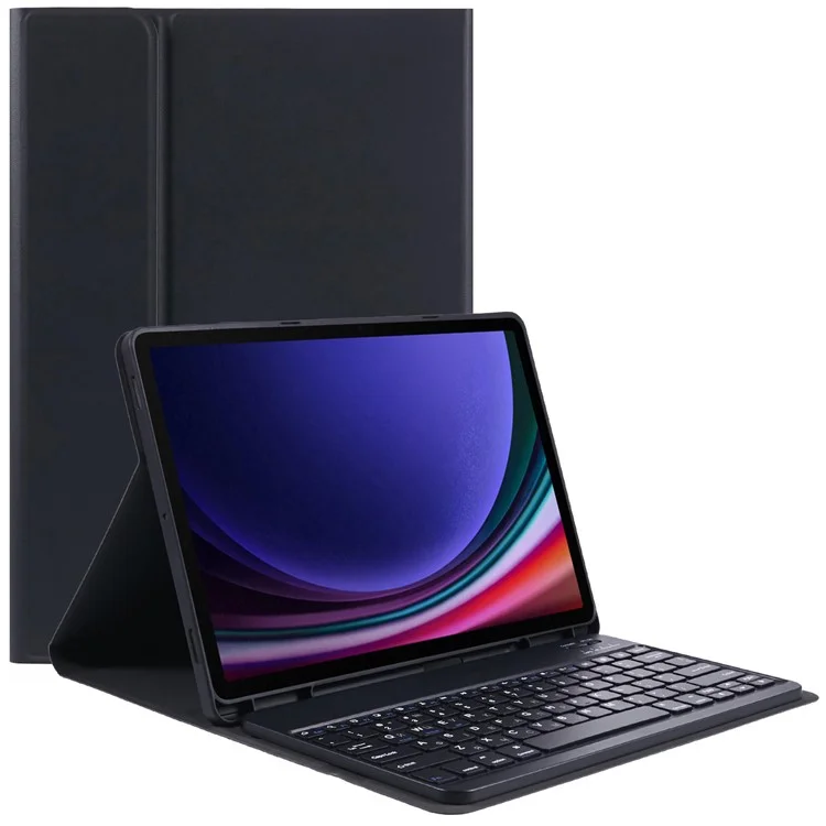 Für Samsung Galaxy Tab S9 FE+ X610 / 616 PU-Leder-Tablet-Ständer-Hülle mit Bluetooth-Tastatur, Englisch + Ukrainische Tastatur