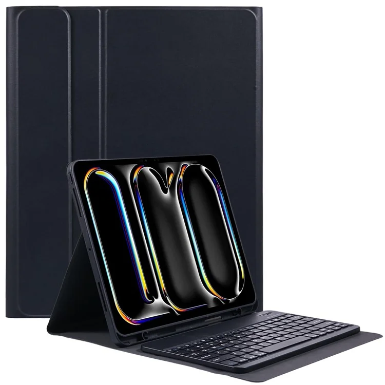 Чехол-подставка для iPad Pro 13 (2024) из искусственной кожи с Bluetooth-клавиатурой, английская + украинская клавиатура