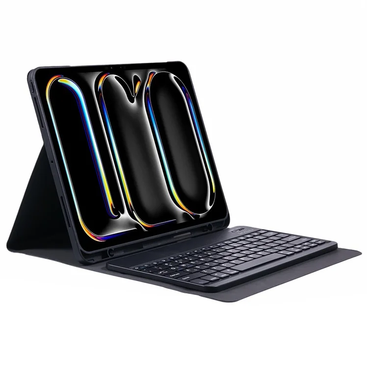 Для iPad Air 13 (2024) чехол-подставка из искусственной кожи с Bluetooth-клавиатурой, английская + украинская клавиатура
