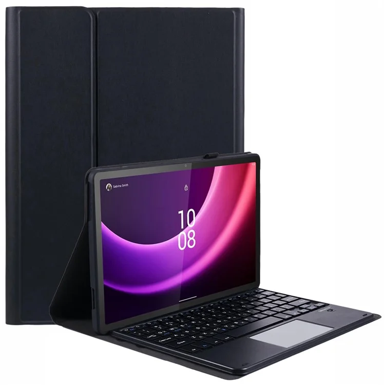 Étui de support en cuir PU avec clavier Bluetooth et pavé tactile pour Lenovo Tab P11 Gen 2, clavier en anglais et en ukrainien.