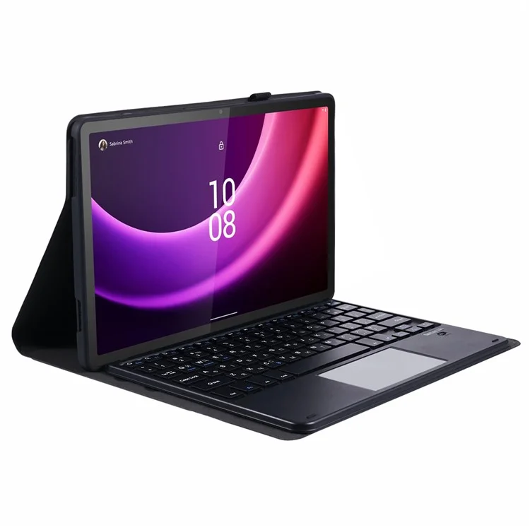 Étui de support en cuir PU avec clavier Bluetooth et pavé tactile pour Lenovo Tab P11 Gen 2, clavier en anglais et en ukrainien.
