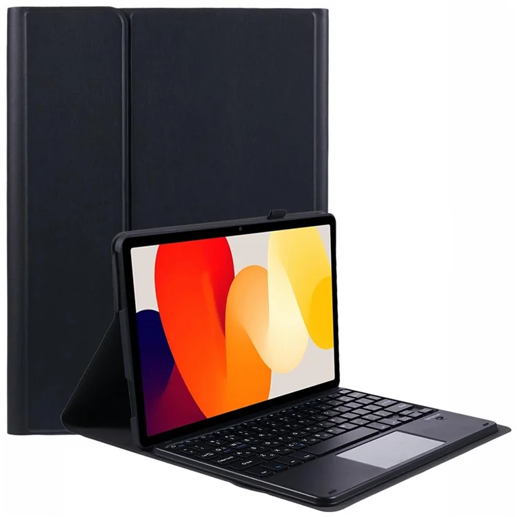 Für Xiaomi Redmi Pad SE PU-Leder-Tablet-Ständer-Hülle mit Bluetooth-Tastatur und Touchpad, Englisch + Ukrainisch-Tastatur