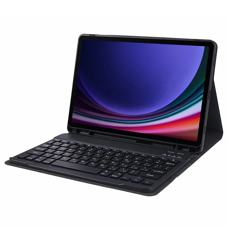 Für Samsung Galaxy Tab S9 X710 / 716B / 718U PU-Leder-Tablet-Ständer-Hülle mit Bluetooth-Tastatur, Englisch + Ukrainisch-Tastatur