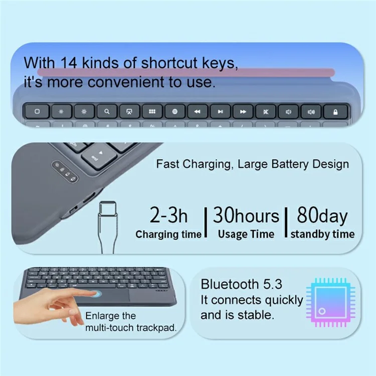 K07 For iPad Pro 11 (2024) M4 Leather Cover Magnetic Detachable Smart Touchpad Bluetooth-compatible Keyboard with Backlit