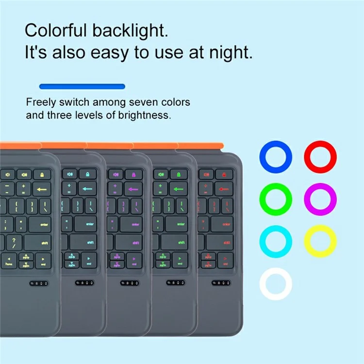 K07 For iPad Pro 11 (2024) M4 Leather Cover Magnetic Detachable Smart Touchpad Bluetooth-compatible Keyboard with Backlit