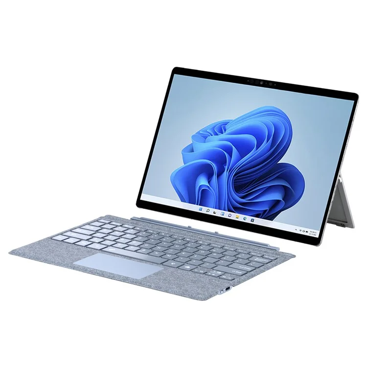 SF-1089D Für Microsoft Surface Pro 7+ / 7 / 6 / 5 / 4 / 3 Magnetische Tastatur mit Hintergrundbeleuchtung, Touchpad und Mikrofaser-PU-Leder - Babyblau