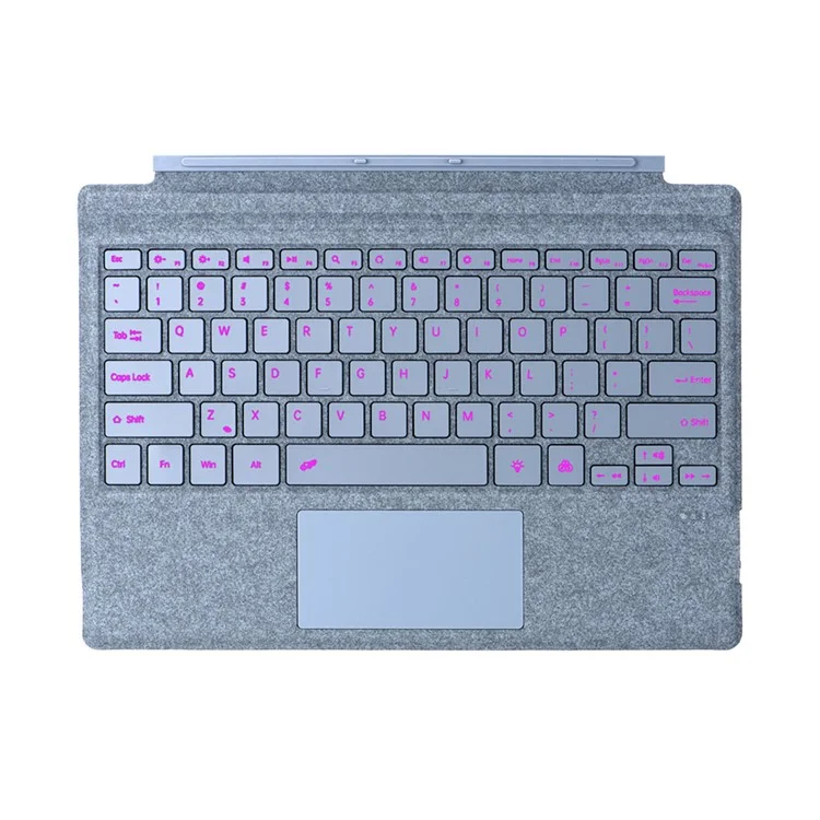 SF-1089D Für Microsoft Surface Pro 7+ / 7 / 6 / 5 / 4 / 3 Magnetische Tastatur mit Hintergrundbeleuchtung, Touchpad und Mikrofaser-PU-Leder - Babyblau