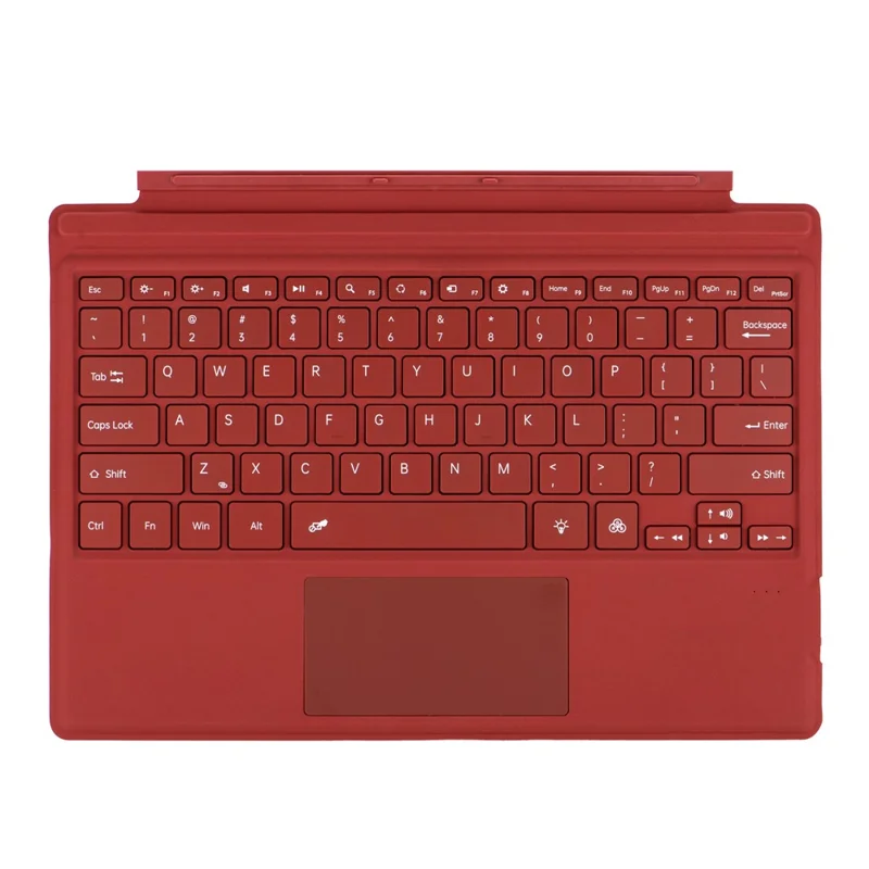 SF-1089D For Microsoft Surface Pro 7+ / 7 / 6 / 5 / 4 / 3 Magnetic Keyboard with Backlit Touchpad Microfiber PU Leather - Red