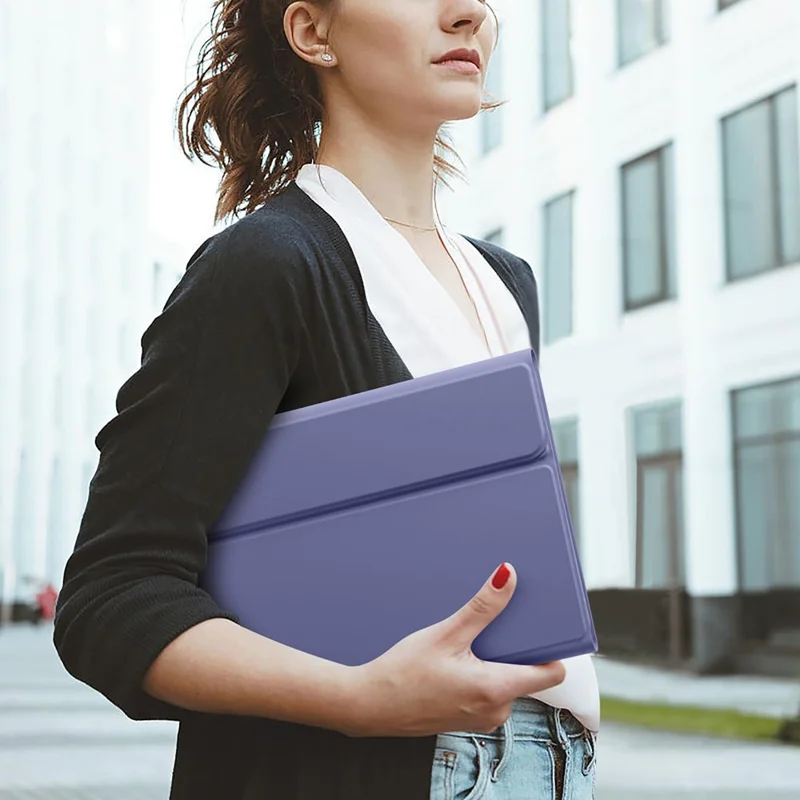 CS-1099 For iPad (2025) / 10.9 (2022) Colorful Backlit Bluetooth-Compatible Keyboard Protective Cover - Purple