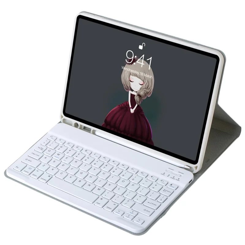 A07B Tablet Cover For iPad 9.7-inch (2018)/(2017)/Pro 9.7 inch (2016)/Air 2/Air (2013) Keyboard with Pen Slot - Grey