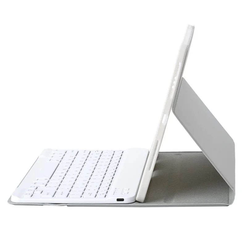A10B Per iPad 10.9 (2022) Cover Tablet in Pelle + Custodia TPU con Tastiera Bluetooth e Slot per Penna - Grigio