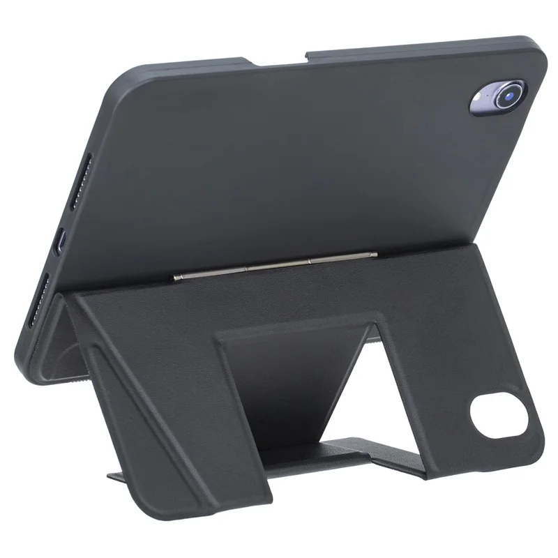 HY-06B For iPad mini (2024) / (2021) Leather Case Detachable Backlit Bluetooth-Compatible Keyboard with Floating Stand - Black