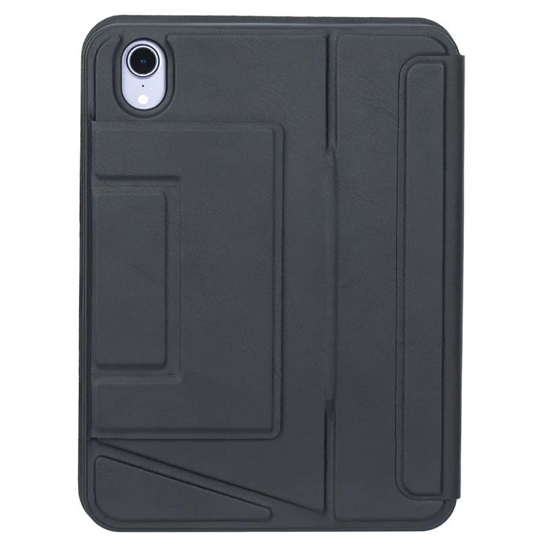 HY-06B For iPad mini (2024) / (2021) Leather Case Detachable Backlit Bluetooth-Compatible Keyboard with Floating Stand - Black