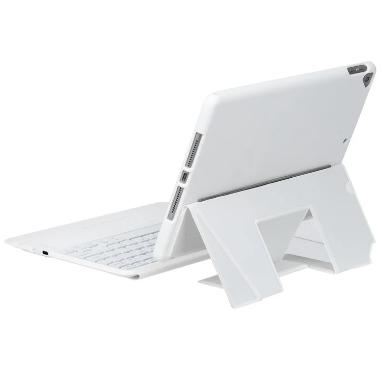 HY-102B Leather Case For iPad 10.2 (2021)/(2020)/(2019)/Air 10.5 inch (2019)/Pro 10.5-inch (2017) Keyboard with Floating Stand - White