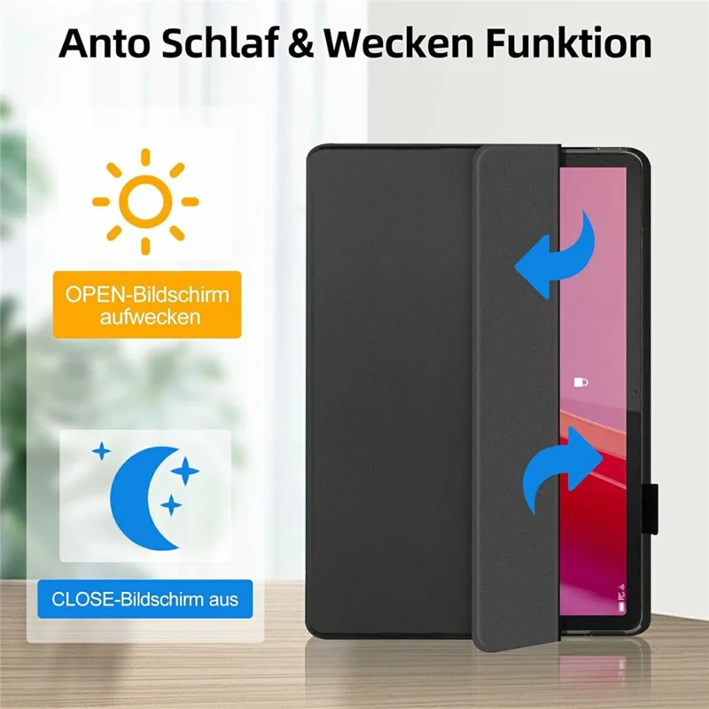 SK-M11 Für Tab M11 (TB330FU / TB330XU) Bluetooth-kompatibler Tastatur-Lederhülle mit Stiftfach - Schwarz