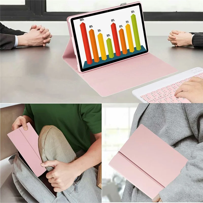 SK-M11 Für Tab M11 (TB330FU / TB330XU) Bluetooth-kompatibler Tastatur-Lederhülle mit Stiftfach - Schwarz