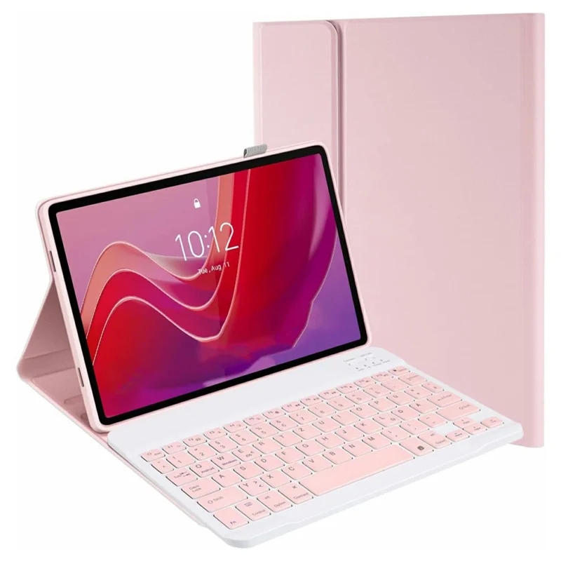 SK-M11 For Lenovo Tab M11 (TB330FU / TB330XU) Bluetooth-Compatible Keyboard Leather Case with Pen Slot - Pink