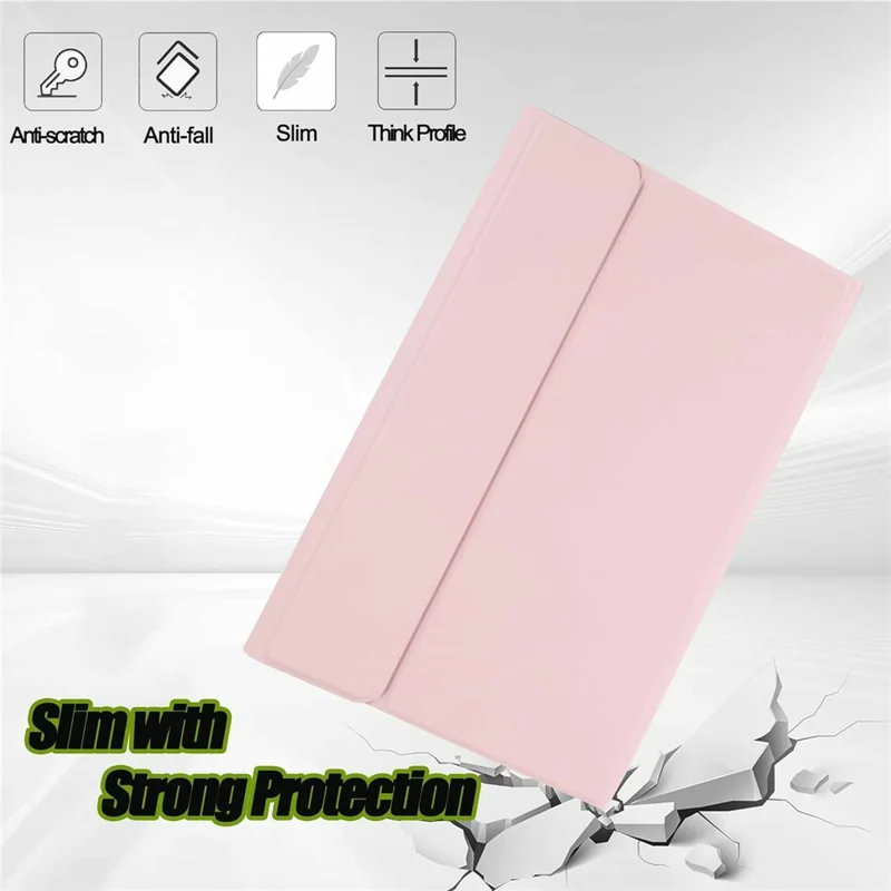 SK-M11 For Lenovo Tab M11 (TB330FU / TB330XU) Bluetooth-Compatible Keyboard Leather Case with Pen Slot - Pink