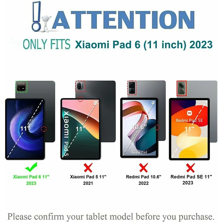RGB-MI6 / 6pro For Xiaomi Pad 6 Pro / Pad 6 RGB Backlit Bluetooth-Compatible Keyboard Leather Case with Pen Slot