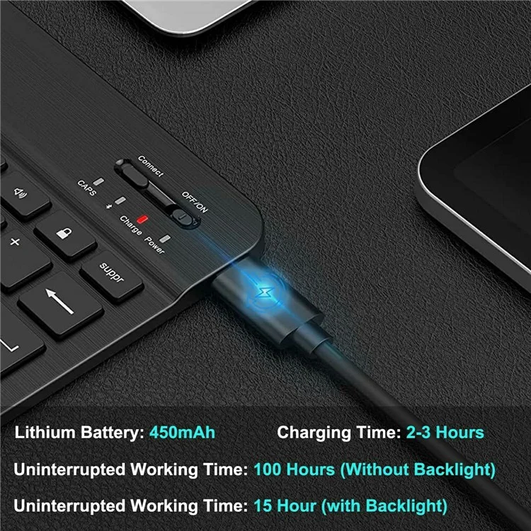 RGB-MI6 / 6pro For Xiaomi Pad 6 Pro / Pad 6 RGB Backlit Bluetooth-Compatible Keyboard Leather Case with Pen Slot