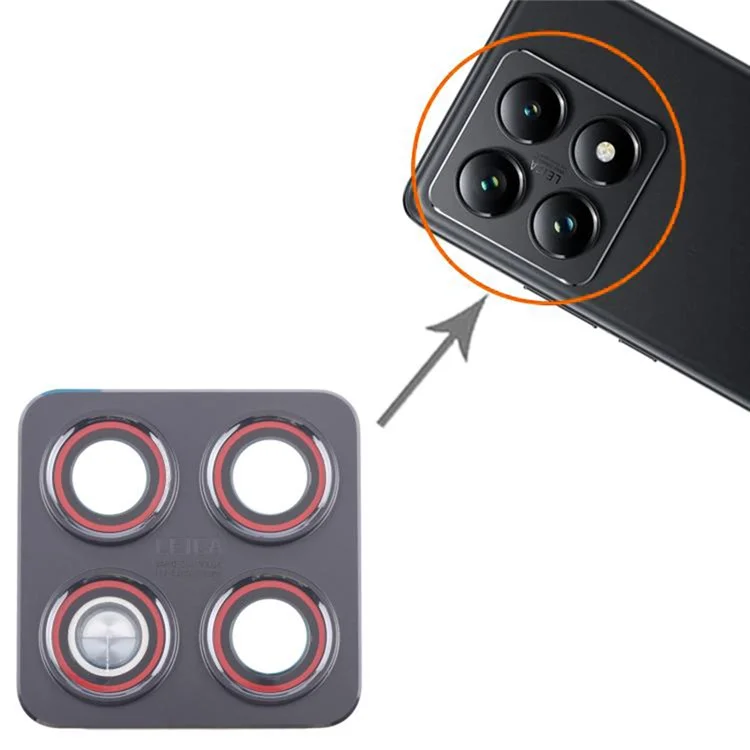 For Xiaomi 14T OEM Back Camera Lens Holder Cover with Glass Part (Without Logo) - Black
