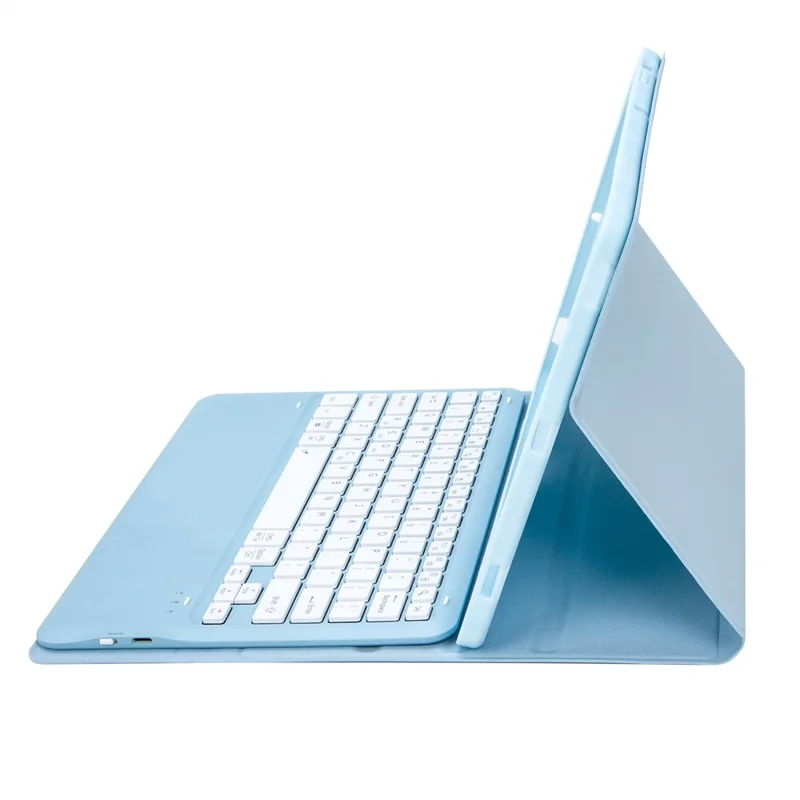 A820B For Samsung Galaxy Tab S10 FE+ X620 / X626B Detachable Bluetooth-compatible Keyboard Case with Pen Slot - Ice Blue