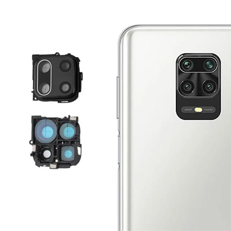 OEM Back Camera Lens Holder Cover with Glass Part for Xiaomi Redmi Note 9S - Black