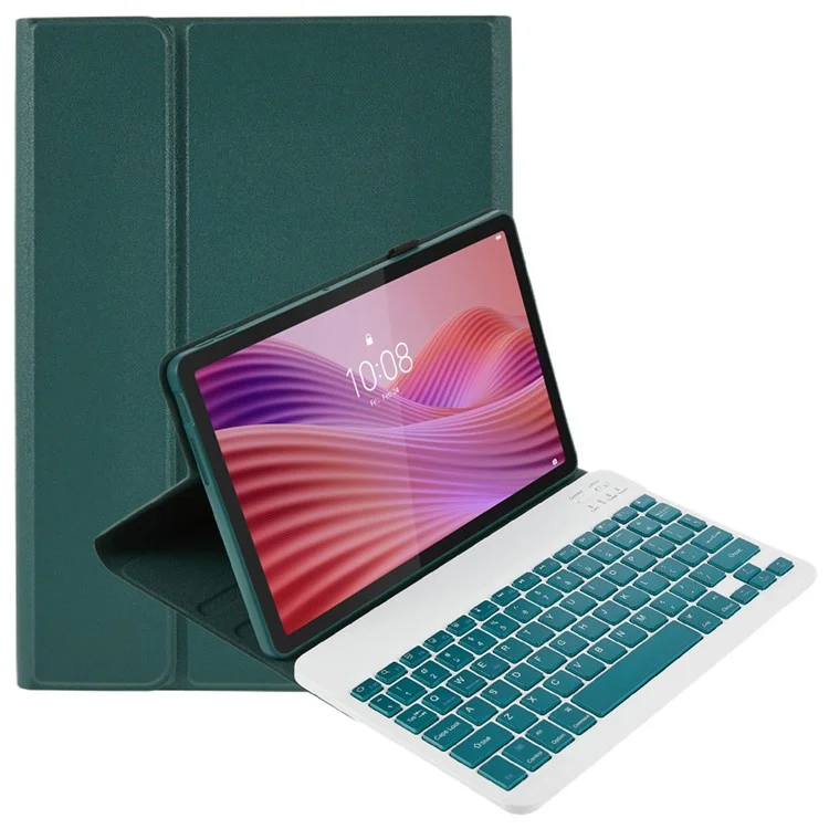 10.1-311FU For Lenovo Tab 10.1 (2025) (TB-311FU / TB-311XU) Wireless Bluetooth-Compatible Keyboard Protective Cover - Midnight Green