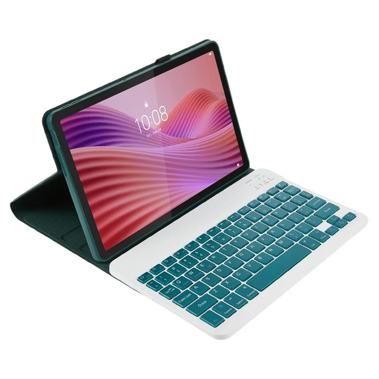 10.1-311FU For Lenovo Tab 10.1 (2025) (TB-311FU / TB-311XU) Wireless Bluetooth-Compatible Keyboard Protective Cover - Midnight Green