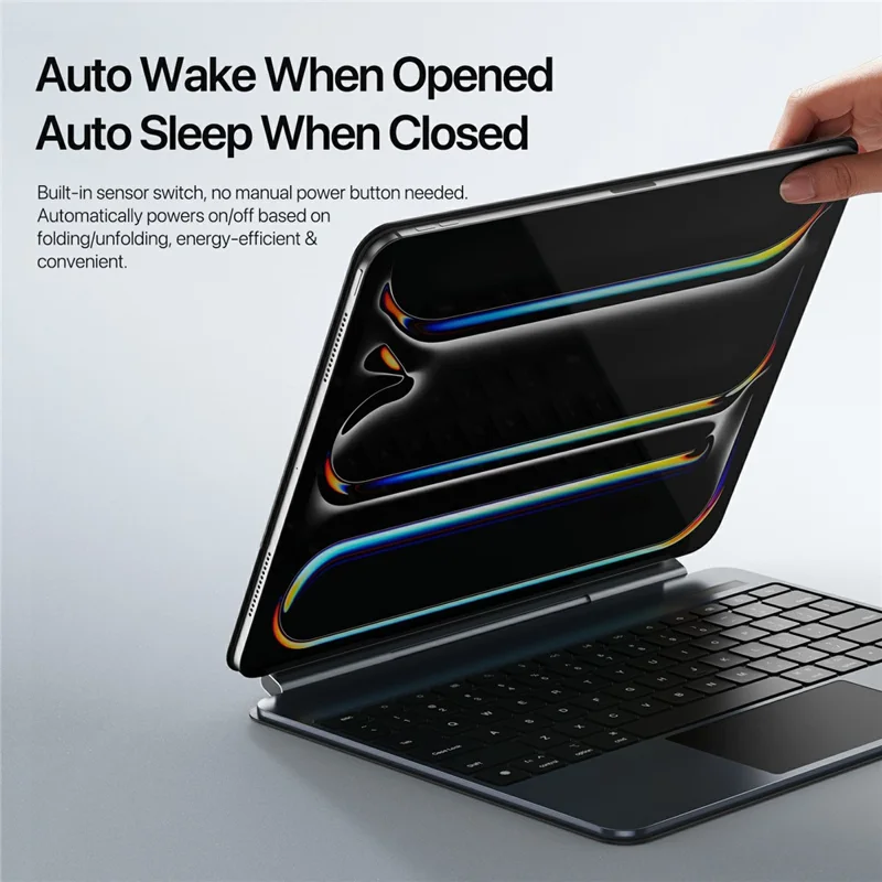 DUX DUCIS MK Pro For iPad Pro 13 (2024) Leather Case + Aluminum Alloy Magnetic Floating Keyboard with Trackpad