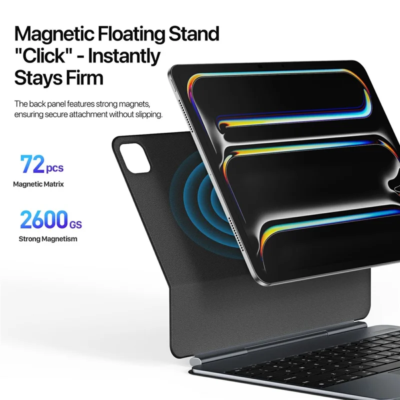 DUX DUCIS MK Pro For iPad Pro 13 (2024) Leather Case + Aluminum Alloy Magnetic Floating Keyboard with Trackpad