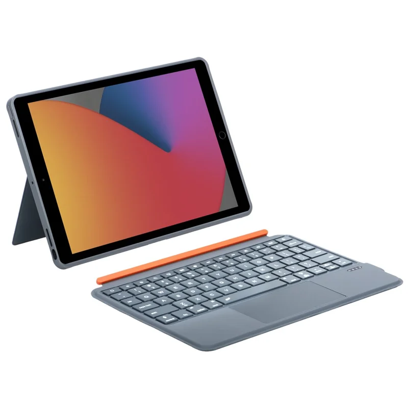 K05 Leather Case for iPad 10.2 (2021) / (2020) / (2019) Metal Rotating Hinge Bluetooth-Compatible Keyboard with Backlit