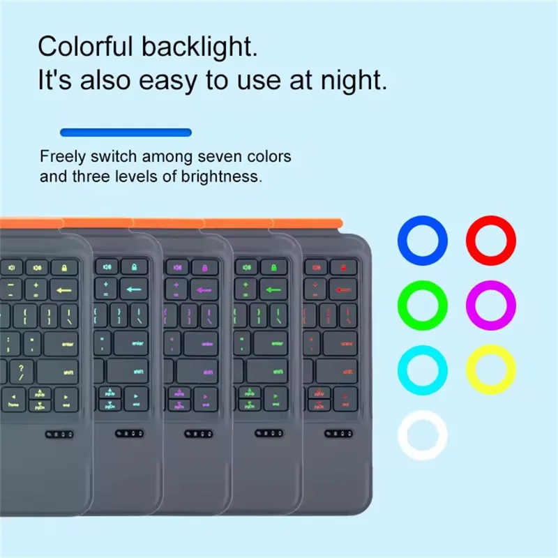 K05 Leather Case for iPad 10.2 (2021) / (2020) / (2019) Metal Rotating Hinge Bluetooth-Compatible Keyboard with Backlit