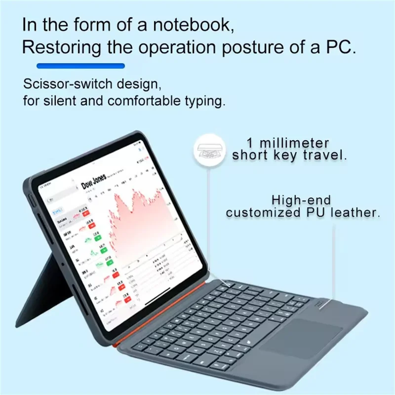 K05 Leather Case for iPad 10.2 (2021) / (2020) / (2019) Metal Rotating Hinge Bluetooth-Compatible Keyboard with Backlit