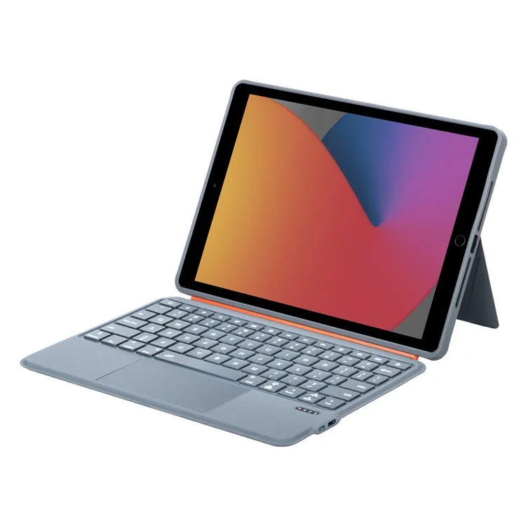 K05 Leather Case for iPad 10.2 (2021) / (2020) / (2019) Metal Rotating Hinge Bluetooth-Compatible Keyboard with Backlit