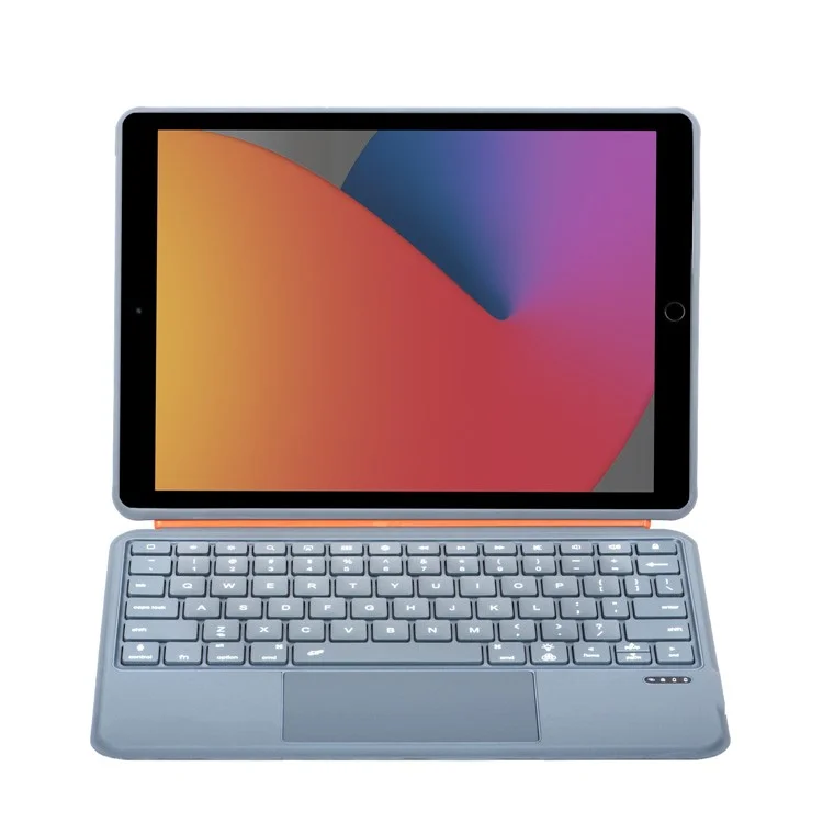 K05 Leather Case for iPad 10.2 (2021) / (2020) / (2019) Metal Rotating Hinge Bluetooth-Compatible Keyboard with Backlit