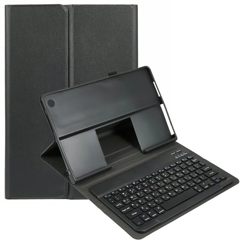 For Lenovo Tab Plus Leather Case with English Ukrainian Bluetooth-Compatible Keyboard Tablet Cover