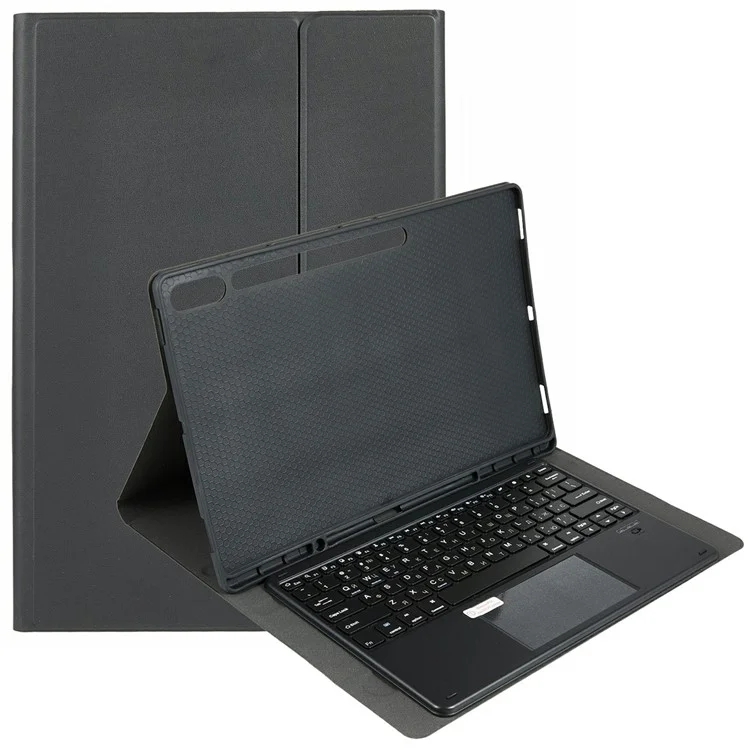 For Samsung Galaxy Tab S10 Ultra Leather Case with English Ukrainian Bluetooth-Compatible Keyboard Tablet Cover with Touchpad