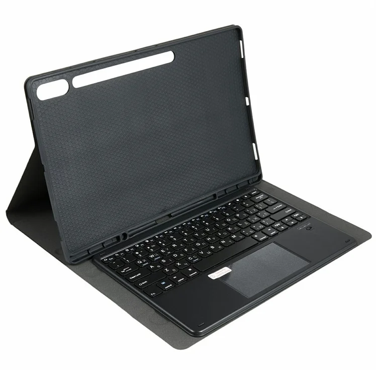 For Samsung Galaxy Tab S10 Ultra Leather Case with English Ukrainian Bluetooth-Compatible Keyboard Tablet Cover with Touchpad