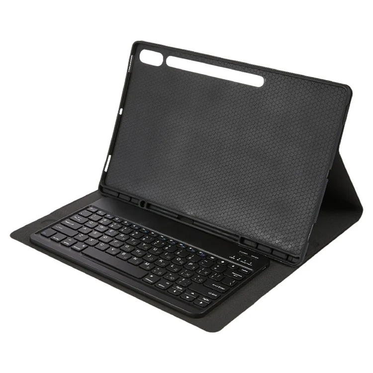 For Samsung Galaxy Tab S10 Ultra PU Leather Stand Case with Bluetooth-Compatible Keyboard, English + Ukrainian Keyboard