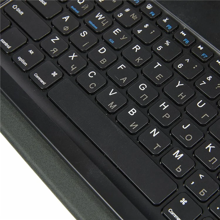 For Samsung Galaxy Tab S10 FE+ PU Leather Stand Case with Bluetooth-Compatible Keyboard, English + Ukrainian Keyboard