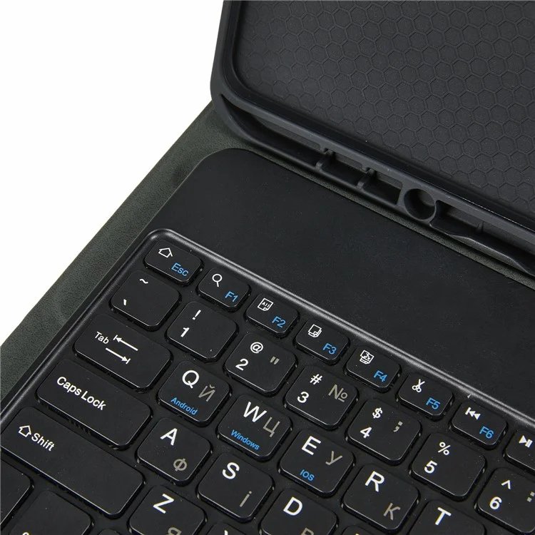 For Samsung Galaxy Tab S10 FE+ PU Leather Stand Case with Bluetooth-Compatible Keyboard, English + Ukrainian Keyboard