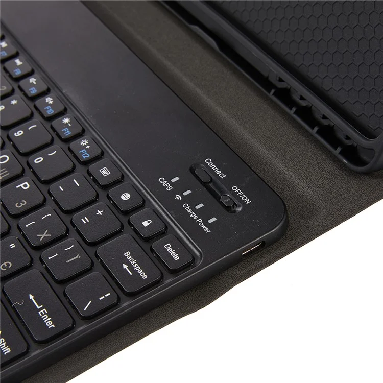 For Samsung Galaxy Tab S10+ PU Leather Stand Case with Bluetooth-Compatible Keyboard, English + Ukrainian Keyboard
