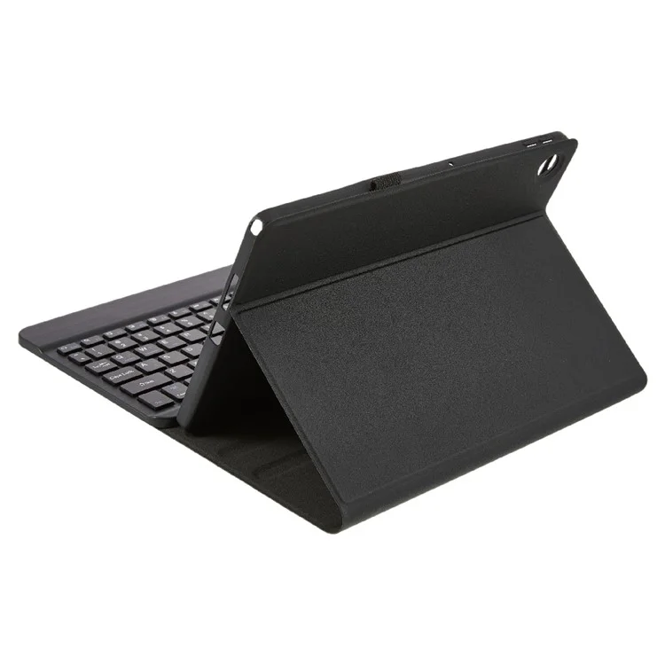 For Lenovo Tab 10.1 (2025) TB311 PU Leather Stand Case with Bluetooth-Compatible Keyboard, English + Ukrainian Keyboard