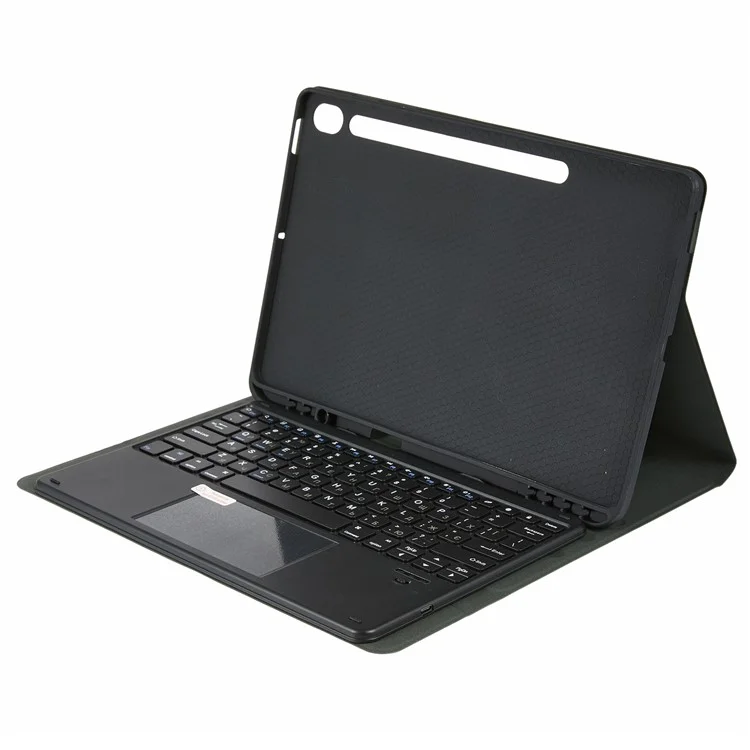 For Samsung Galaxy Tab S10 FE+ Leather Case with English Ukrainian Bluetooth-Compatible Keyboard with Touchpad