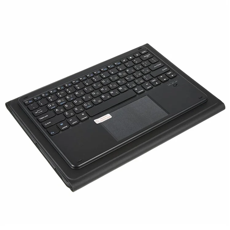 For Samsung Galaxy Tab S10 FE+ Leather Case with English Ukrainian Bluetooth-Compatible Keyboard with Touchpad